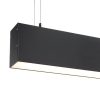 Lineáris Lámpa Profil Opál Fedővel Direkt/Indirekt Világítással 2 méter - Fekete, Alumínium