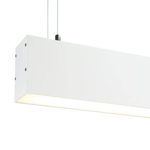 Lineáris Lámpa Profil Opál Fedővel Direkt/Indirekt Világítással 2 méter - Fehér, Alumínium