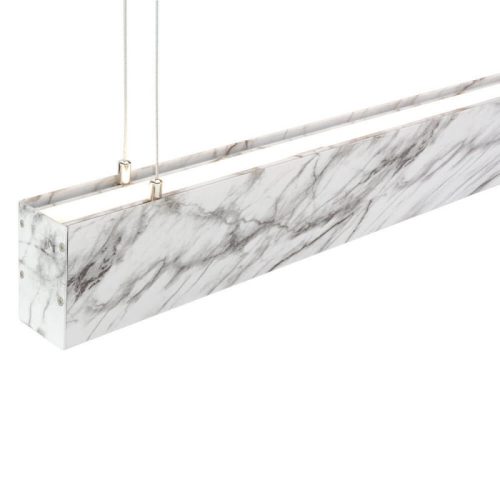 Lineáris Lámpa Profil Opál Fedővel Direkt/Indirekt Világítással 2 méter - Márvány Mintás Alumínium