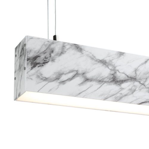 Lineáris Lámpa Profil Opál Fedővel Direkt/Indirekt Világítással 2 méter - Márvány Mintás Alumínium