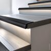 Fekete, 2 méteres alumínium LED lépcsőélprofil lépcsővilágításhoz