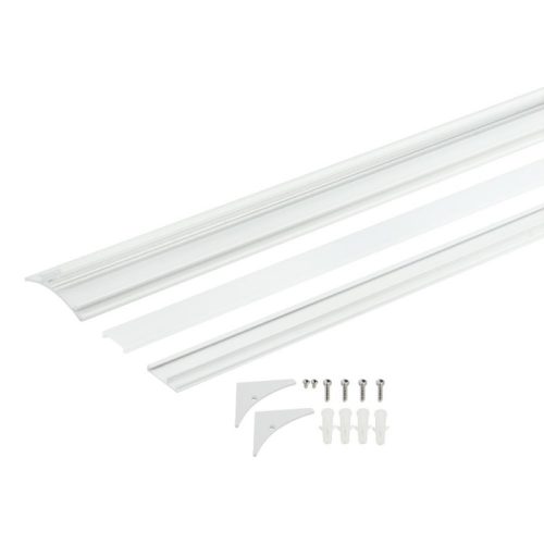 Fehér, 2 méteres, indirekt világításhoz való fali LED profil szett
