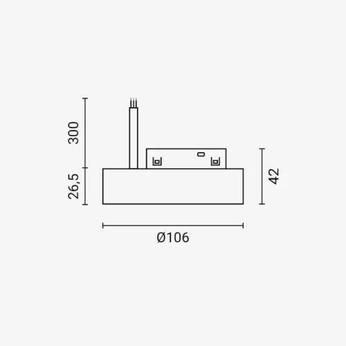 Optonica M05 kerek fekete mennyezeti tápegység 100W 48V mágneses sínrendszerhez