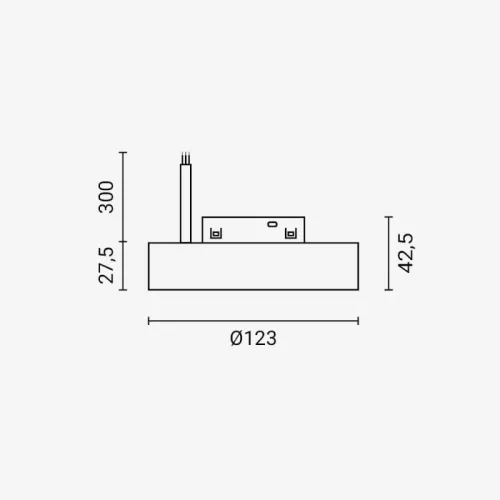 Optonica M05 kerek fekete mennyezeti tápegység 200W 48V mágneses sínrendszerhez