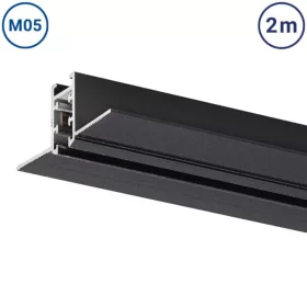 Optonica M05 fekete gipszkartonba süllyeszthető mágneses sín 7 méteres hosszban