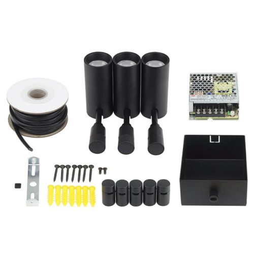 48V flexibilis világítási rendszer 3 spot lámával 5 méter