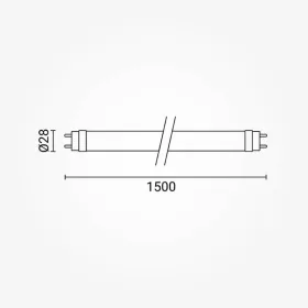   Nano-Plastic LED fénycső T8 150cm 22W 2200lm 3000K + Starter