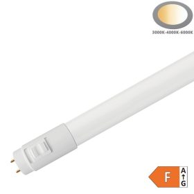 CCT (színhőmérséklet-váltós) T8 LED fénycső 18W, 120cm, mely 3000K, 4000K és 6000K fényszínre is képes