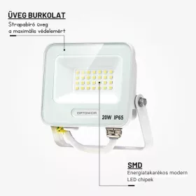 LED reflektor 20W 1800lm 6000K 120º SMD Fehér-Optonica
