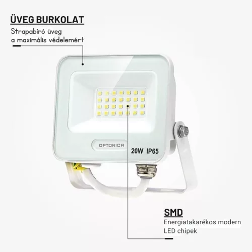 LED reflektor 20W 1800lm 4000K 120º SMD Fehér-Optonica