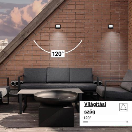 LED reflektor 20W 1800lm 6000K 120º SMD Fekete-Optonica