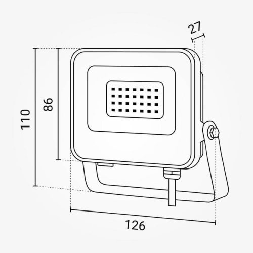 LED reflektor 20W 1800lm 4000K 120º SMD Fekete-Optonica