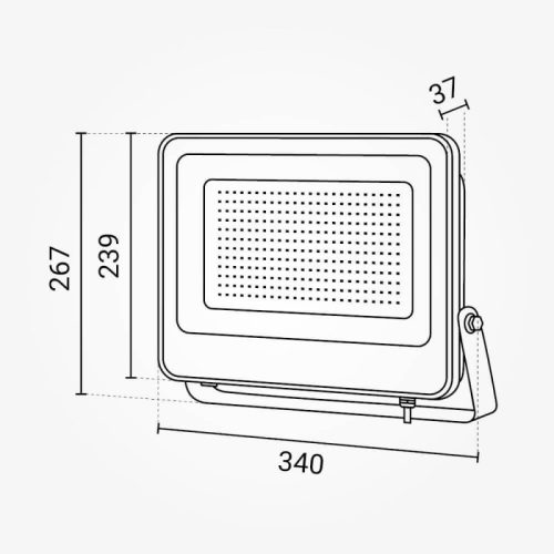 LED reflektor 200W 18000lm 6000K 120º SMD Fekete-Optonica