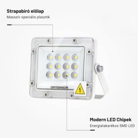 Professzionális, 10W-os, fehér LED reflektor, IP65 védelemmel, hideg fehér 1000lumen