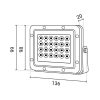 Professzionális, 20W-os, fehér LED reflektor, IP65 védelemmel, természetes fehér 2000lumen