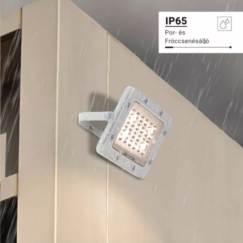 Professzionális, 20W-os, fehér LED reflektor, IP65 védelemmel, meleg fehér 2000lumen