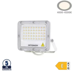 Professzionális, 30W-os, fehér LED reflektor, IP65 védelemmel, természetes fehér 3000lumen