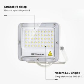 Professzionális, 30W-os, fehér LED reflektor, IP65 védelemmel, természetes fehér 3000lumen