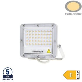 Professzionális, 30W-os, fehér LED reflektor, IP65 védelemmel, meleg fehér 3000lumen