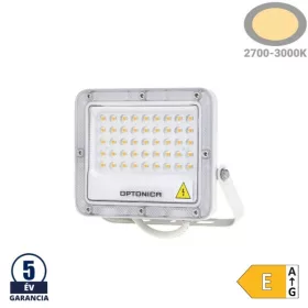 Professzionális, 30W-os, fehér LED reflektor, IP65 védelemmel, meleg fehér 3000lumen