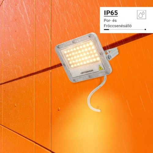 Professzionális, 30W-os, fehér LED reflektor, IP65 védelemmel, meleg fehér 3000lumen