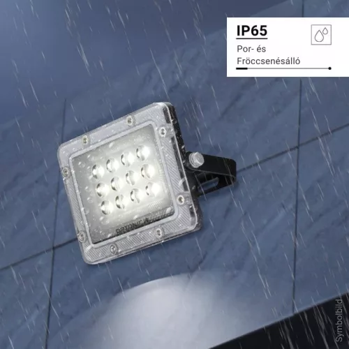 Professzionális, 10W-os, fekete LED reflektor, IP65 védelemmel, hideg fehér 1000lumen