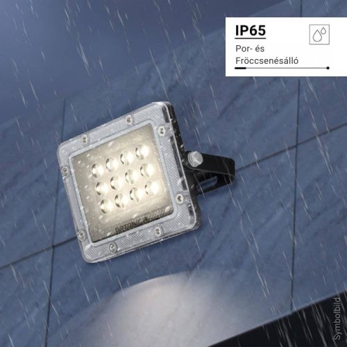 Professzionális, 10W-os, fekete LED reflektor, IP65 védelemmel, természetes fehér