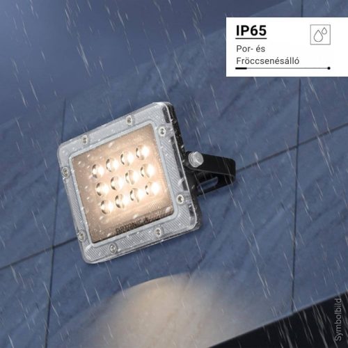 Professzionális, 10W-os, fekete LED reflektor, IP65 védelemmel, meleg fehér