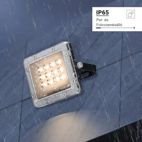 Professzionális, 10W-os, fekete LED reflektor, IP65 védelemmel, meleg fehér