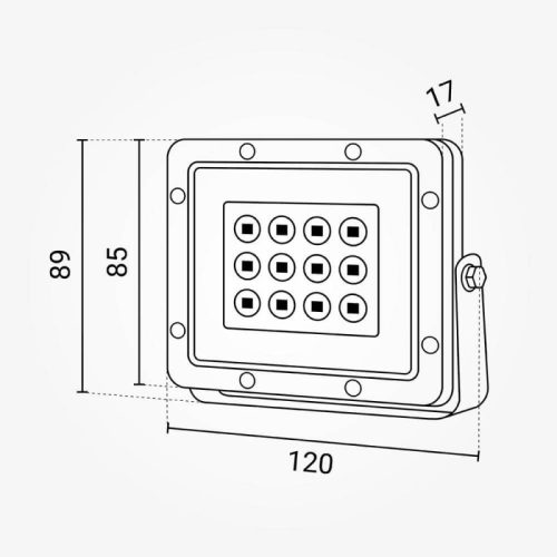 Professzionális, 10W-os, fekete LED reflektor, IP65 védelemmel, meleg fehér