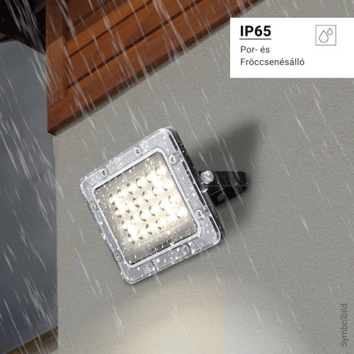 Professzionális, 20W-os, fekete LED reflektor, IP65 védelemmel, természetes fehér