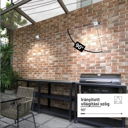 Professzionális, 20W-os, fekete LED reflektor, IP65 védelemmel, természetes fehér