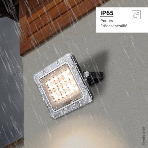 Professzionális, 20W-os, fekete LED reflektor, IP65 védelemmel, meleg fehér