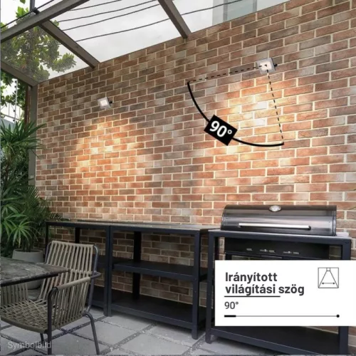 Professzionális, 20W-os, fekete LED reflektor, IP65 védelemmel, meleg fehér