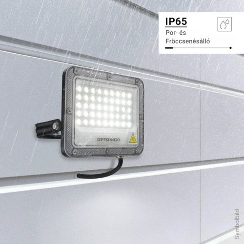 Professzionális, 30W-os, fekete LED reflektor, IP65 védelemmel, hideg fehér