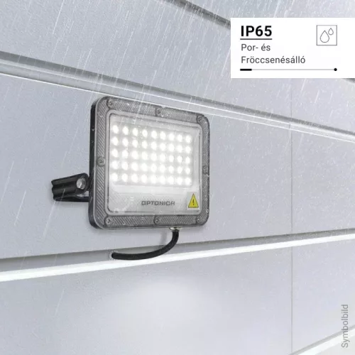 Professzionális, 30W-os, fekete LED reflektor, IP65 védelemmel, hideg fehér