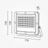 Professzionális, 30W-os, fekete LED reflektor, IP65 védelemmel, hideg fehér