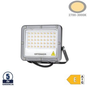 Professzionális, 30W-os, fekete LED reflektor, IP65 védelemmel, meleg fehér