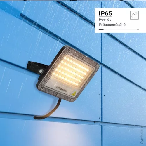 Professzionális, 30W-os, fekete LED reflektor, IP65 védelemmel, meleg fehér