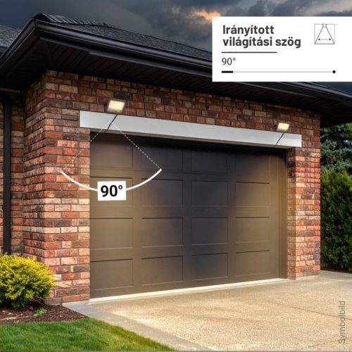 Professzionális, 30W-os, fekete LED reflektor, IP65 védelemmel, meleg fehér