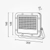 Professzionális, 50W-os, fekete LED reflektor, IP65 védelemmel, hideg fehér