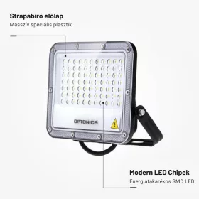 Professzionális, 50W-os, fekete LED reflektor, IP65 védelemmel, hideg fehér