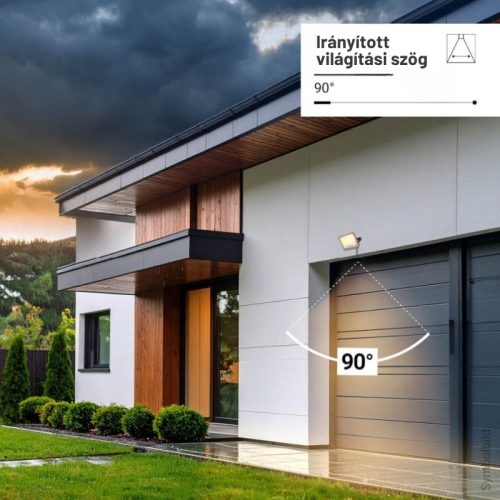 Professzionális, 50W-os, fekete LED reflektor, IP65 védelemmel, hideg fehér