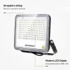 Professzionális, Ipari 100W-os, fekete LED reflektor, IP65 védelemmel, hideg fehér