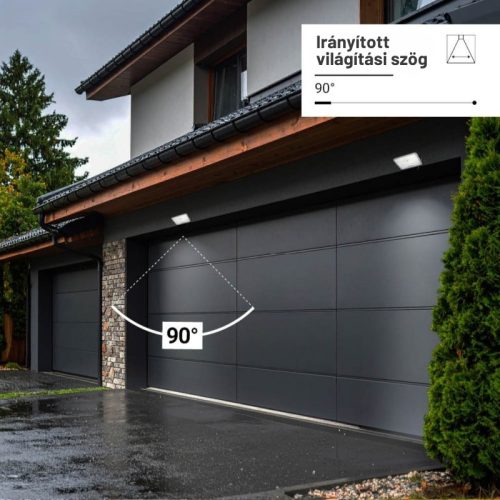 Professzionális, Ipari 100W-os, fekete LED reflektor, IP65 védelemmel, hideg fehér