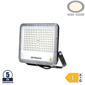 Professzionális, Ipari 100W-os, fekete LED reflektor, IP65 védelemmel, természetes fehér