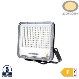 Professzionális, Ipari 100W-os, fekete LED reflektor, IP65 védelemmel, meleg fehér