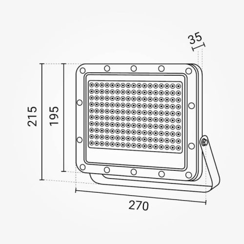 Professzionális, Ipari 100W-os, fekete LED reflektor, IP65 védelemmel, meleg fehér