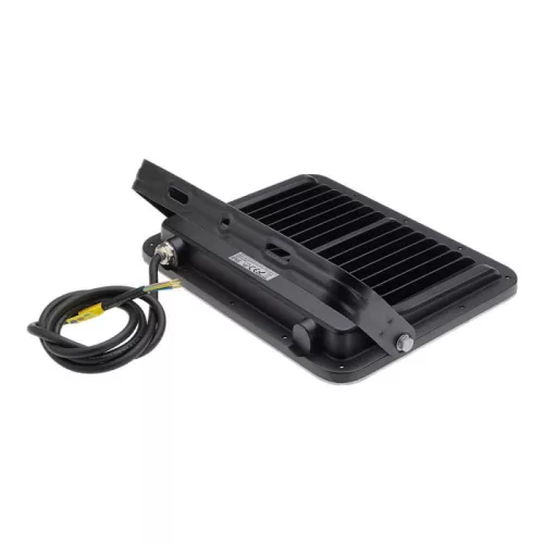 Professzionális, Ipari 100W-os, fekete LED reflektor, IP65 védelemmel, meleg fehér