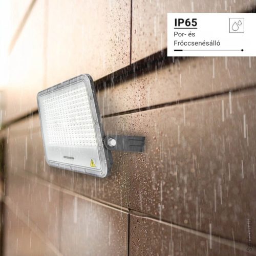 Professzionális, Ipari 150W-os, fekete LED reflektor, IP65 védelemmel, hideg fehér